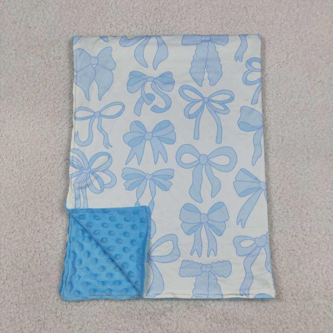 toddle kids blue bow soft blanket