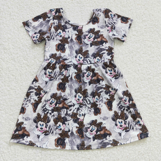 girls short sleeve cartoon mouse summer dress