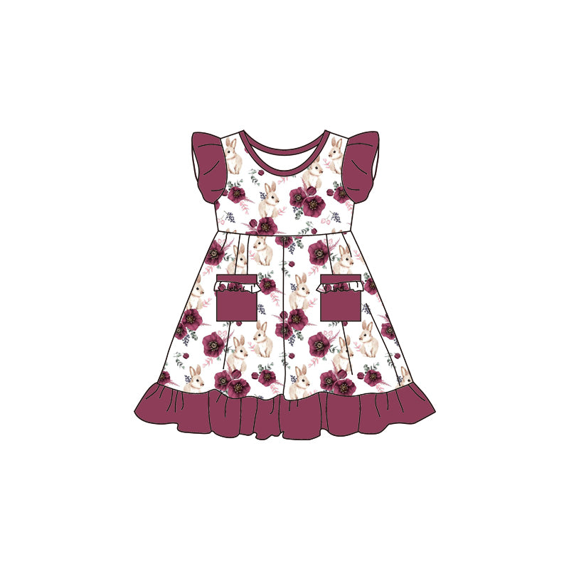 baby girls floral bunny dress preorder