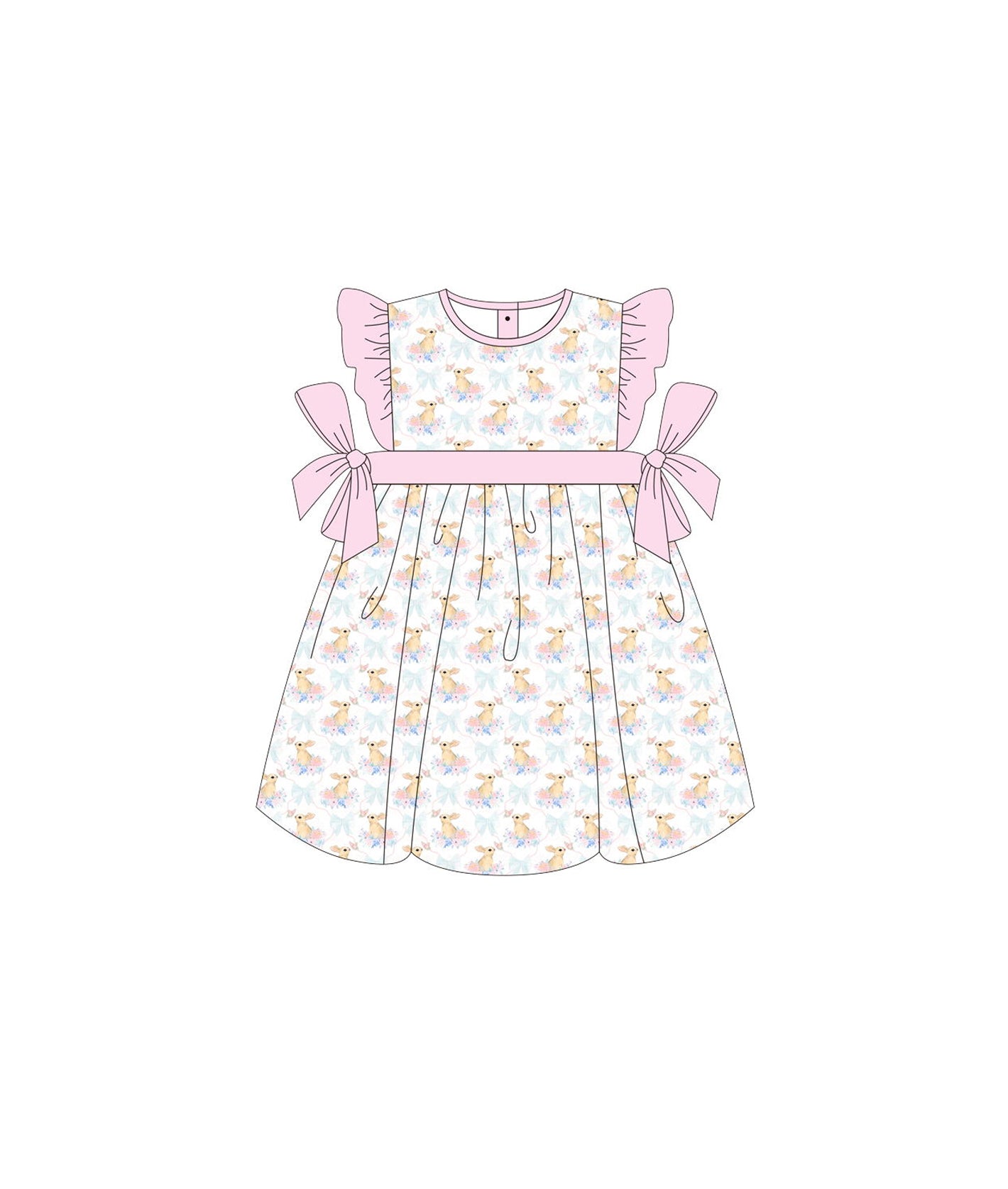 Baby girls Easter bunny floral dress preorder