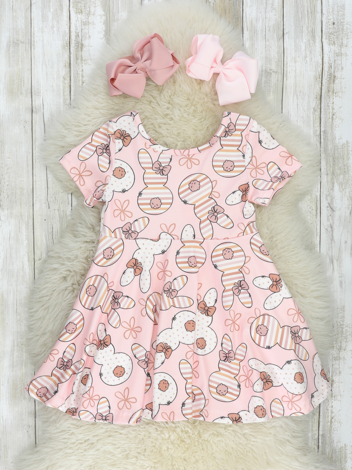 baby girls short sleeve Easter bunny dress preorder