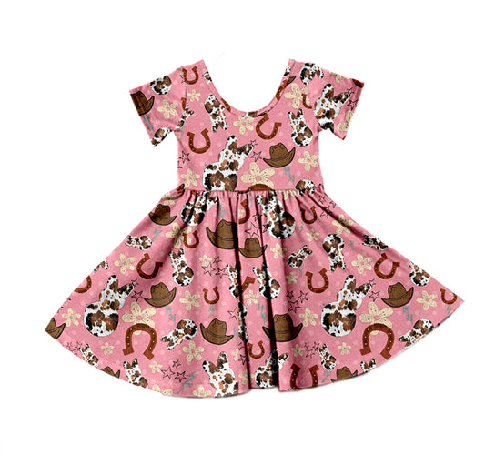 cowhide easter bunny western dress preorder