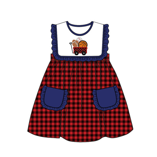 girls basketball football game day plaid dress preorder