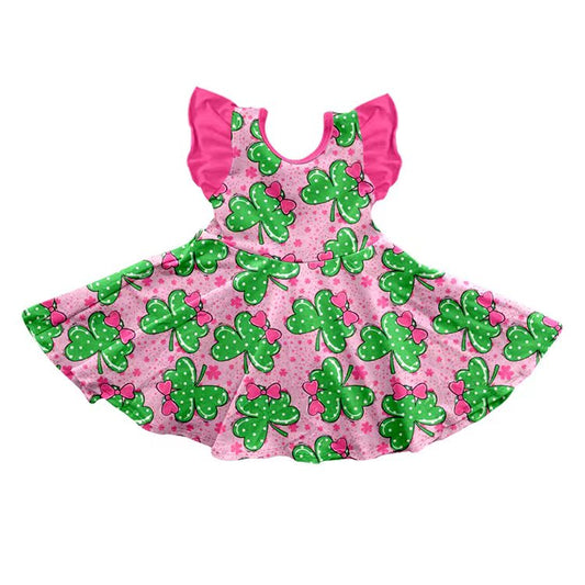 Saint Patrick's Day green clover milk silk dress preorder