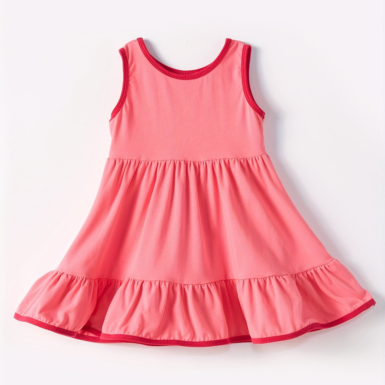 children girls coral cotton dress preorder