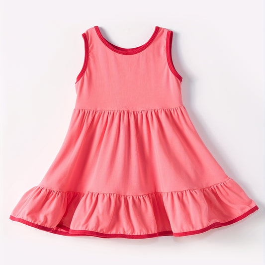 children girls coral cotton dress preorder