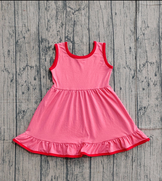 children girls coral cotton dress preorder