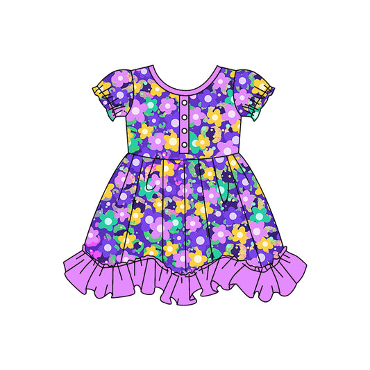 baby girls purple floral summer dress preorder