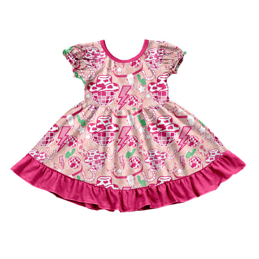 western cowgirl disco print milk silk dress preorder