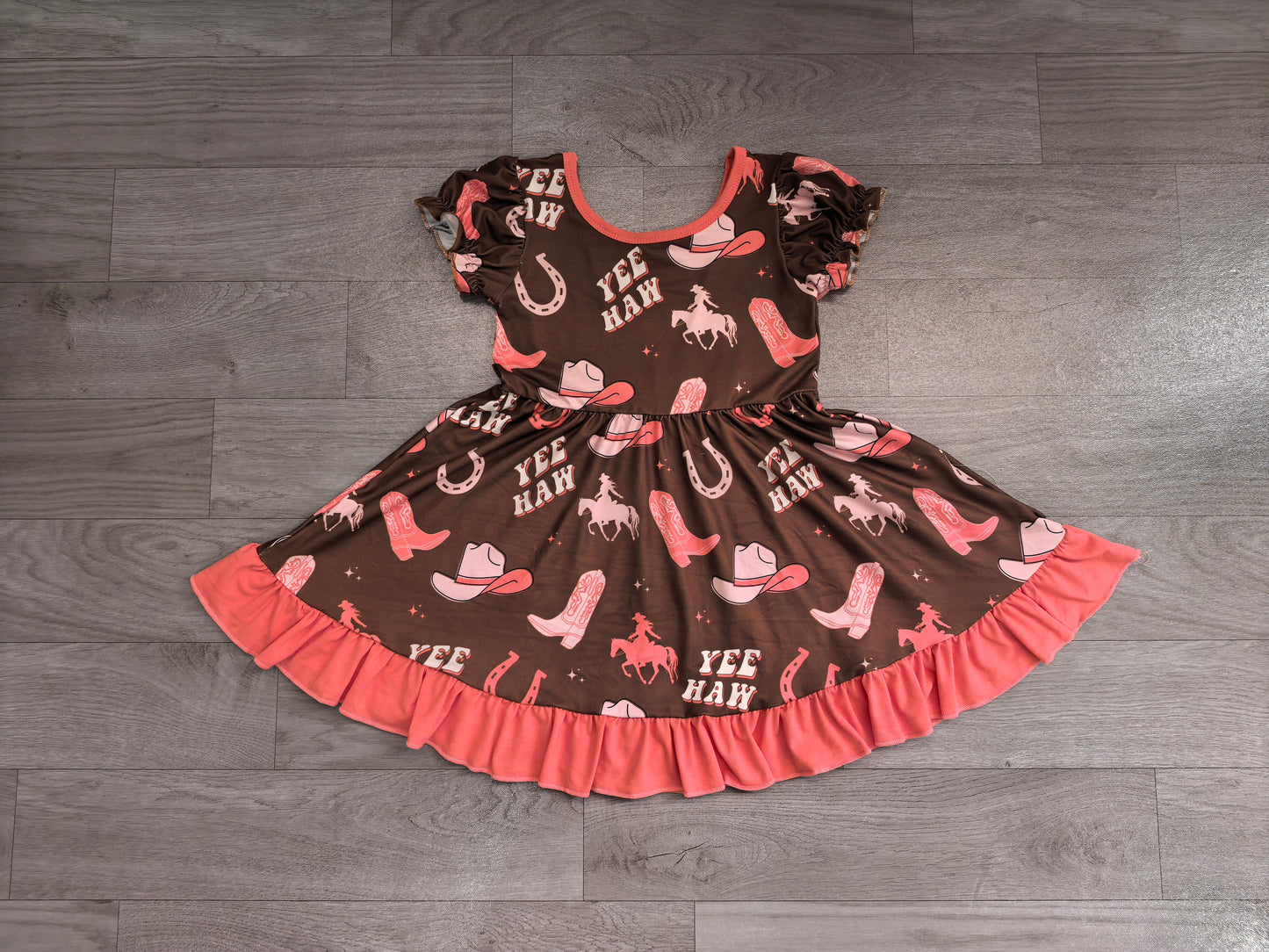 cowgirl western short sleeve dress preorder