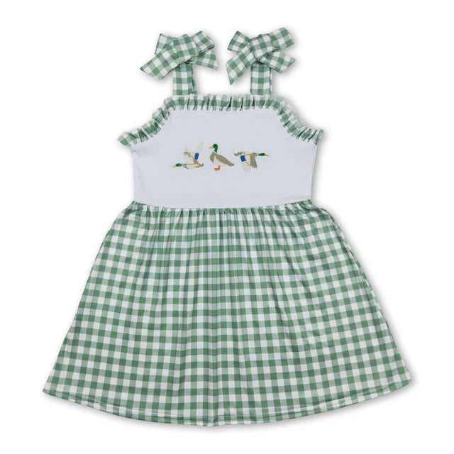khahi gingham duck huting dress
