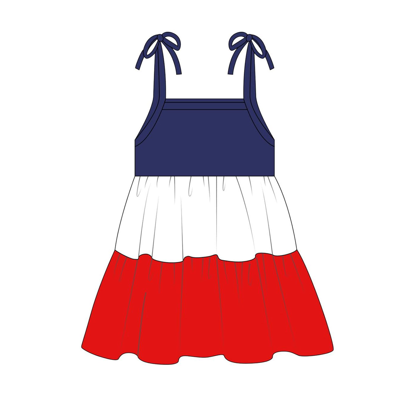 navy white red girls 4th of july dress preorder