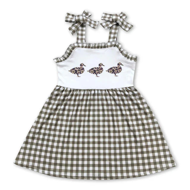 khahi gingham duck huting dress