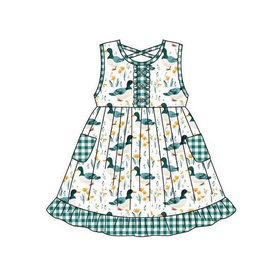 wholesale girls mallard duck  pocket dress preorder