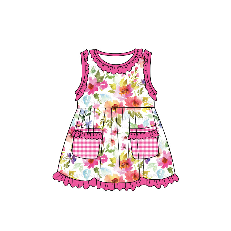 girls wholesale boutique floral pocket dress preorder