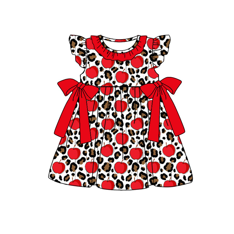 baby girls back to school apple cheetah print dress preorder