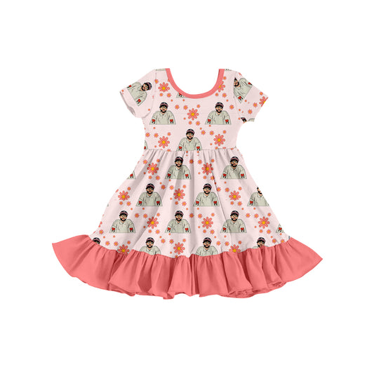 bad bunny popular singer short sleeve floral dress preorder