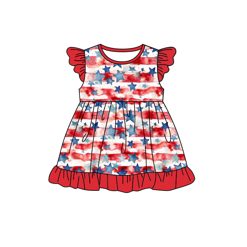 red blue star july 4th patriotic dress preorder