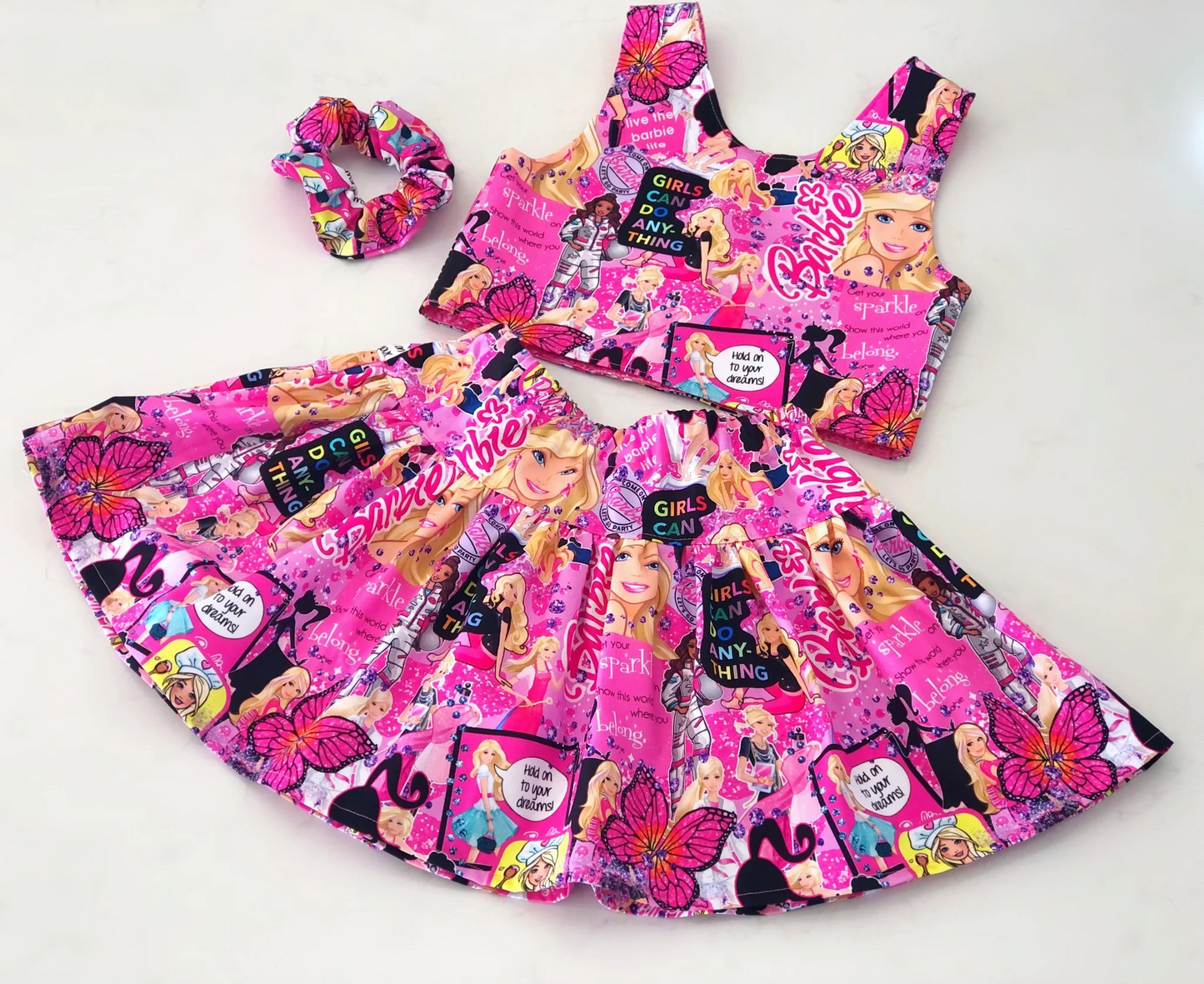 infant baby girls pink doll skirt set preorder