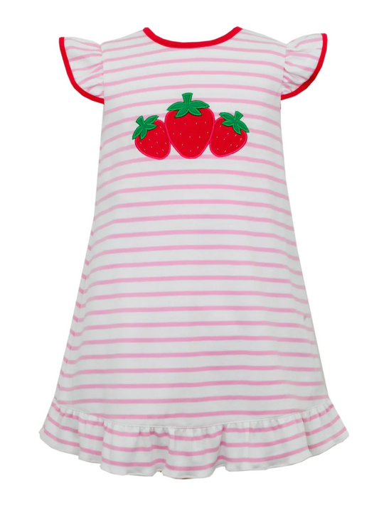 pink stripes strawberry dress preorder