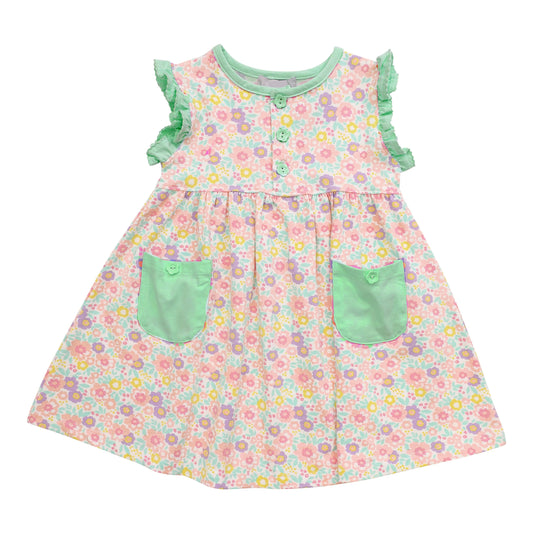 infant baby girls floral pocket dress preorder