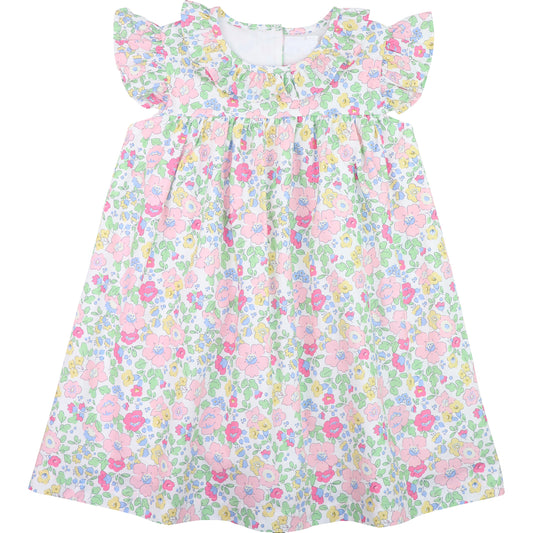 infant baby girls pink green floral dress preorder
