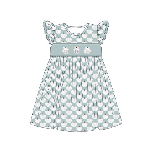 infant baby girls wholesale three pumpkins fall dress preorder