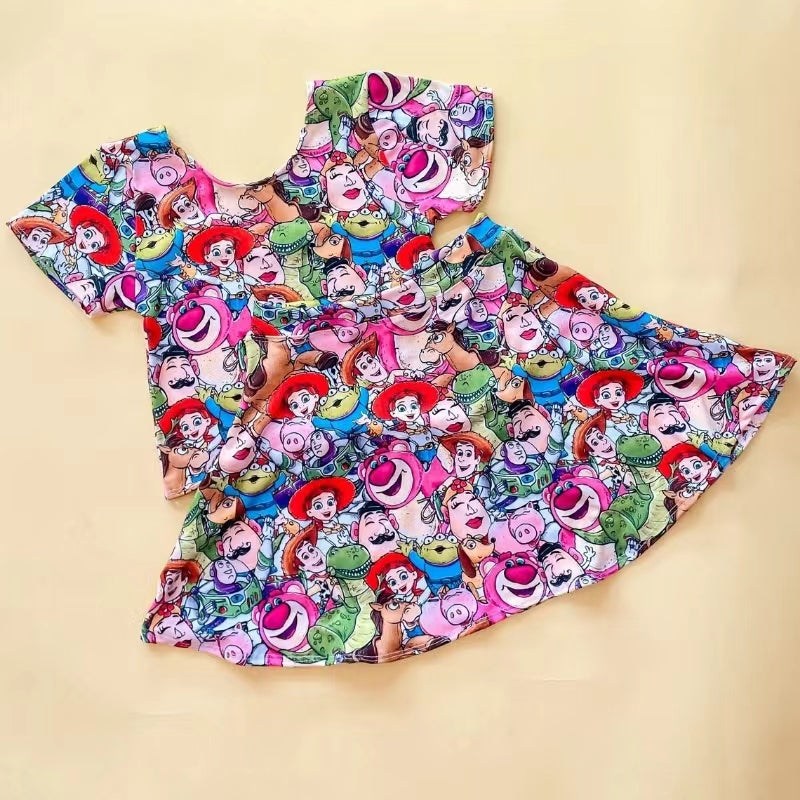 cartoon story baby girls two piece skirts outfit preorder