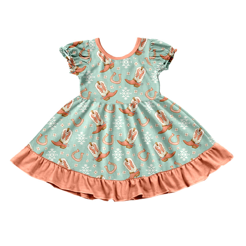 cowgirls western boots short sleeve dress preorder