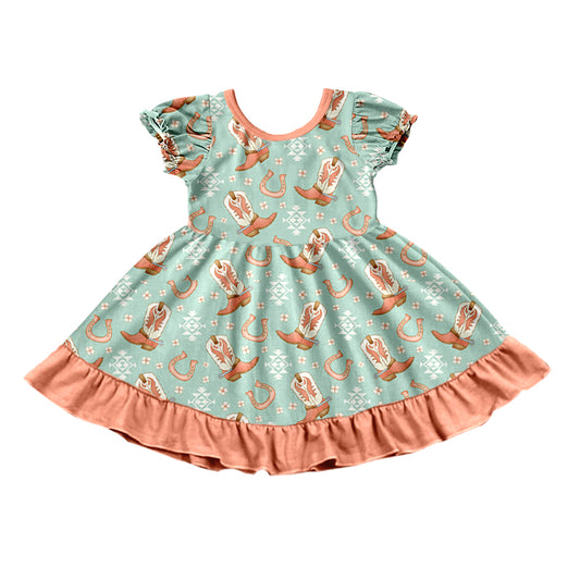 cowgirls western boots short sleeve dress preorder