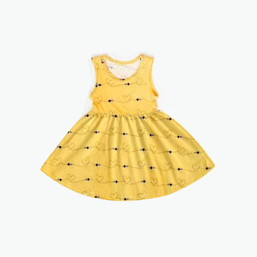 Baby girl bee design sleeveless dress preorder