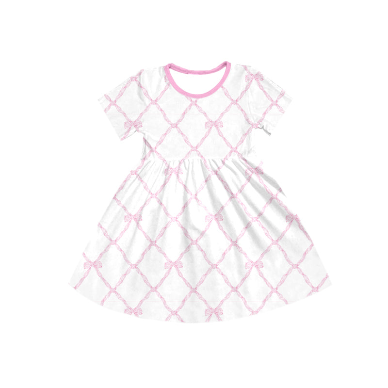 wholesale baby girls pink bow boutique dress preorder