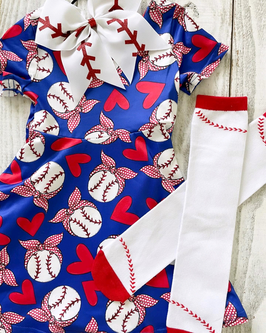 Infant baby girl baseball game day dress preorder