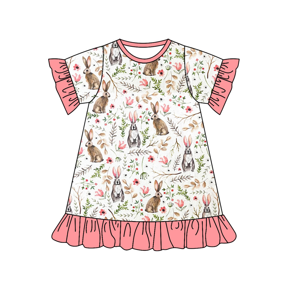 Toddle baby girls Easter rabbit short sleeve dress preorder