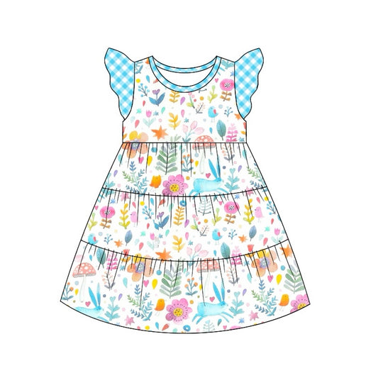 Cute Easter bunny floral short sleeve dress preorder