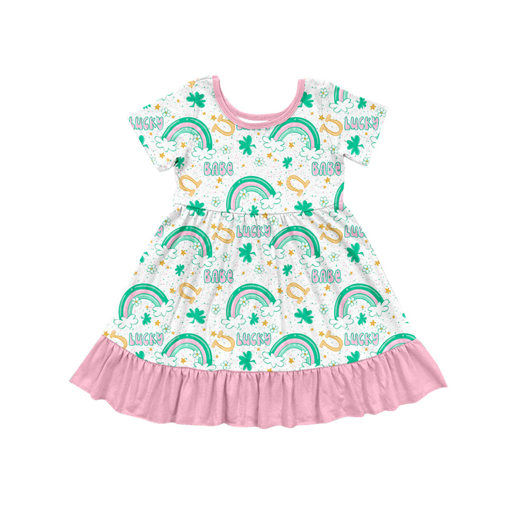 Saint Patrick's Day lucky baby girls short sleeve dress preorder