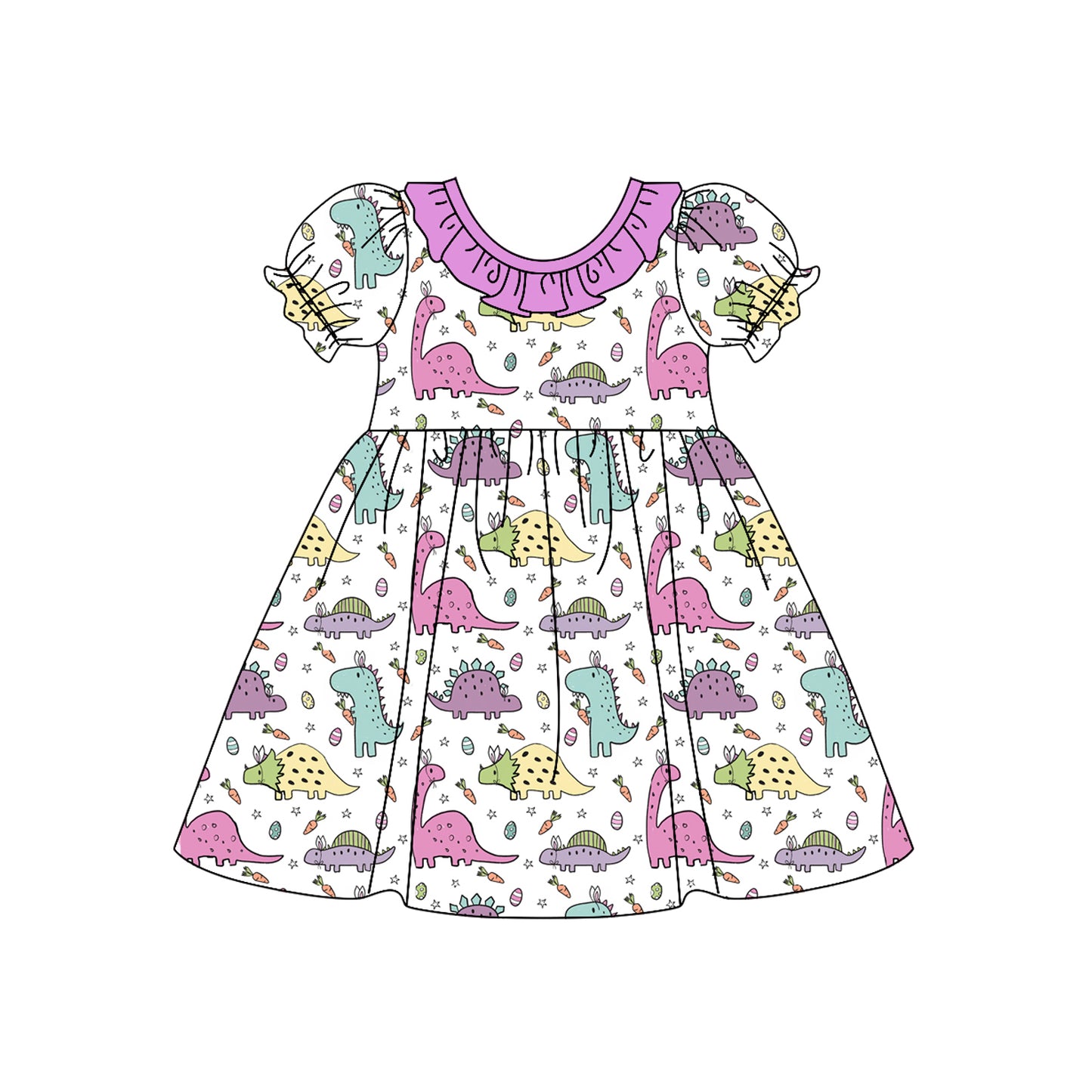 Girls dinosaur print wholesale boutique dress preorder