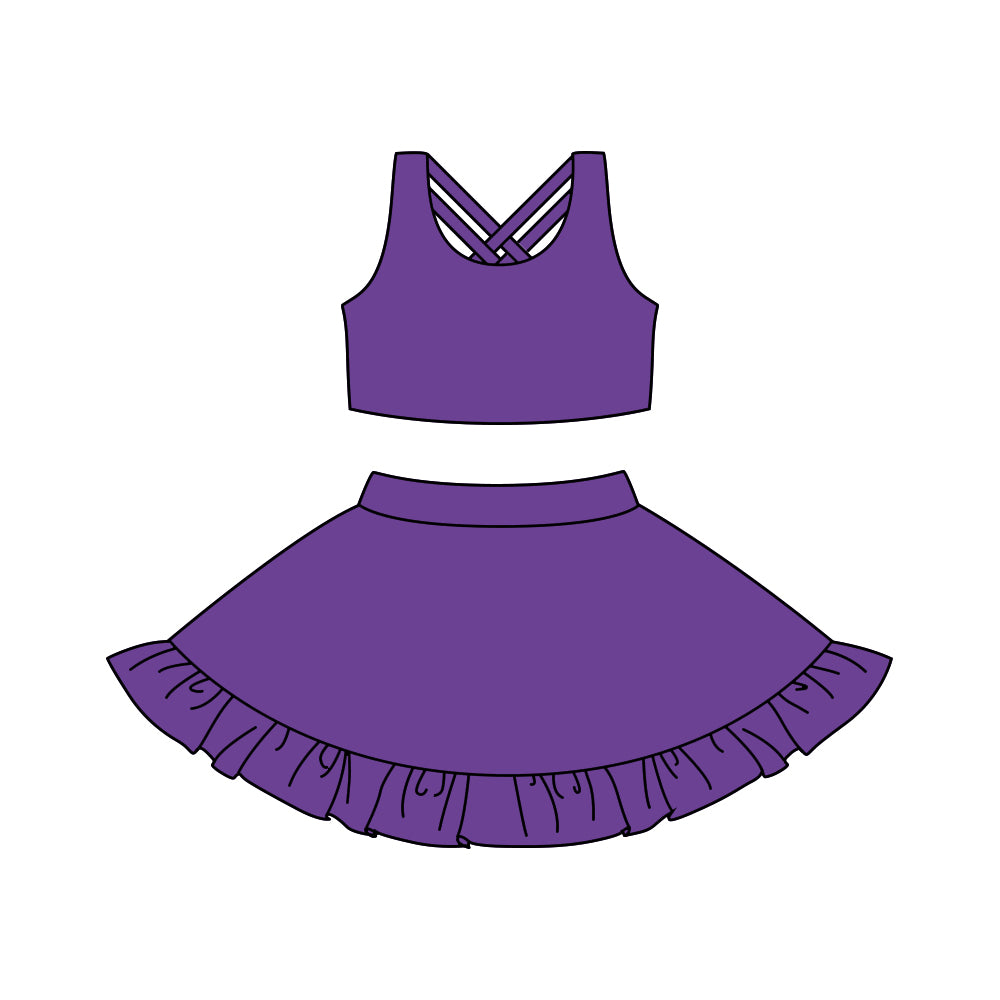 children baby girls purple two pieces active wear athletic jumpsuits preorder