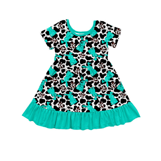 Easter bunny black cowhide baby girls dress preorder