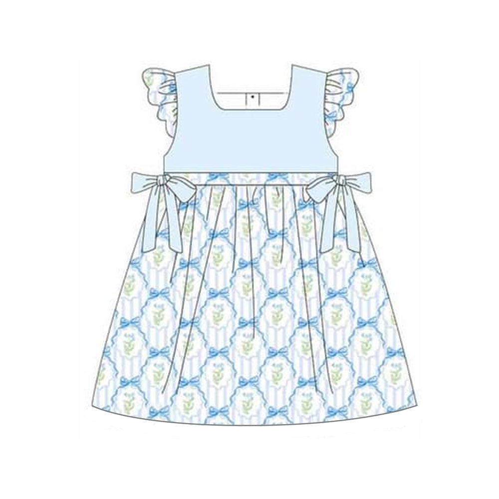 Blue flower baby girls summer dress preorder