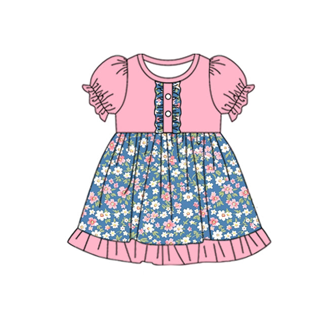 Toddle baby girls blue floral dress preorder