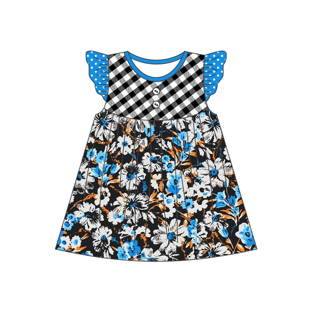 Toddle baby girls white blue flower dress preorder