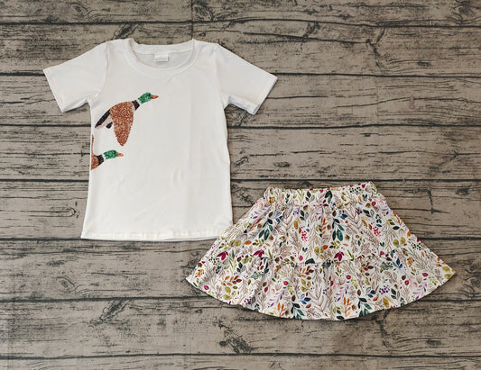 Mallard duck shirt floral dress girls summer outfit preorder