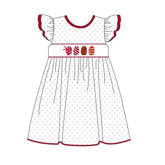 Cute Easter red eggs baby girls dress preorder