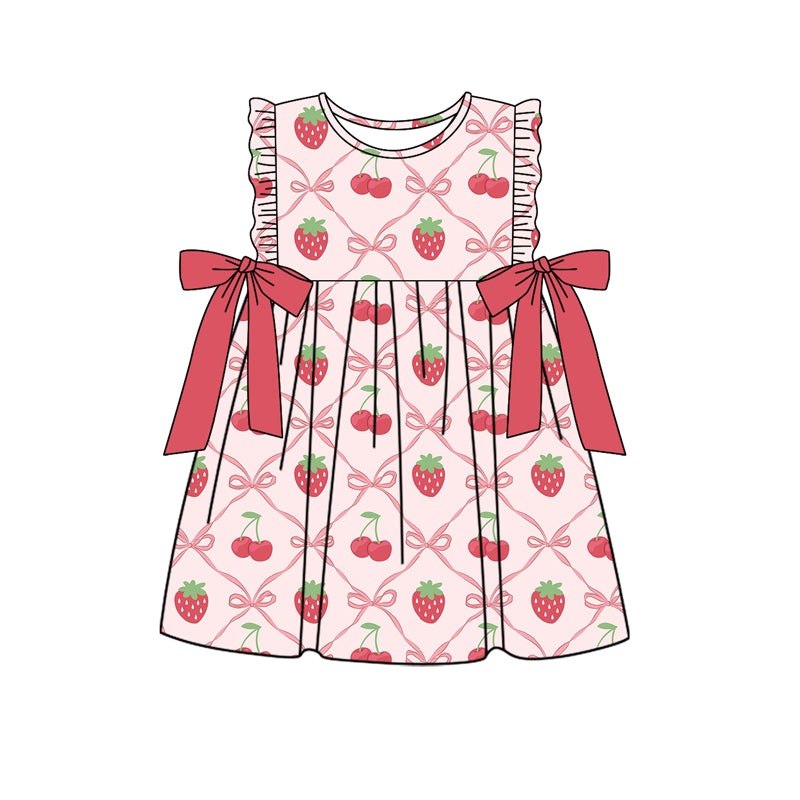 Baby girls strawberry bow design boutique dress preorder