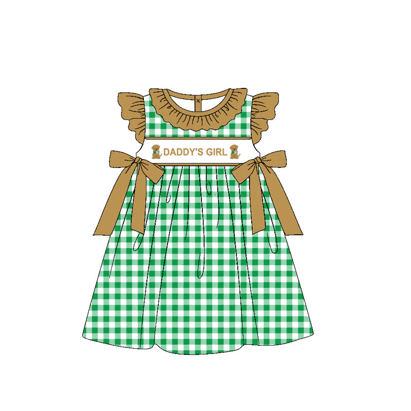 Daddys girls dog print kids dress preorder