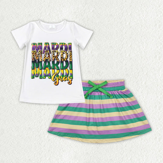 baby girls mardi gras top matching skirt clothing set