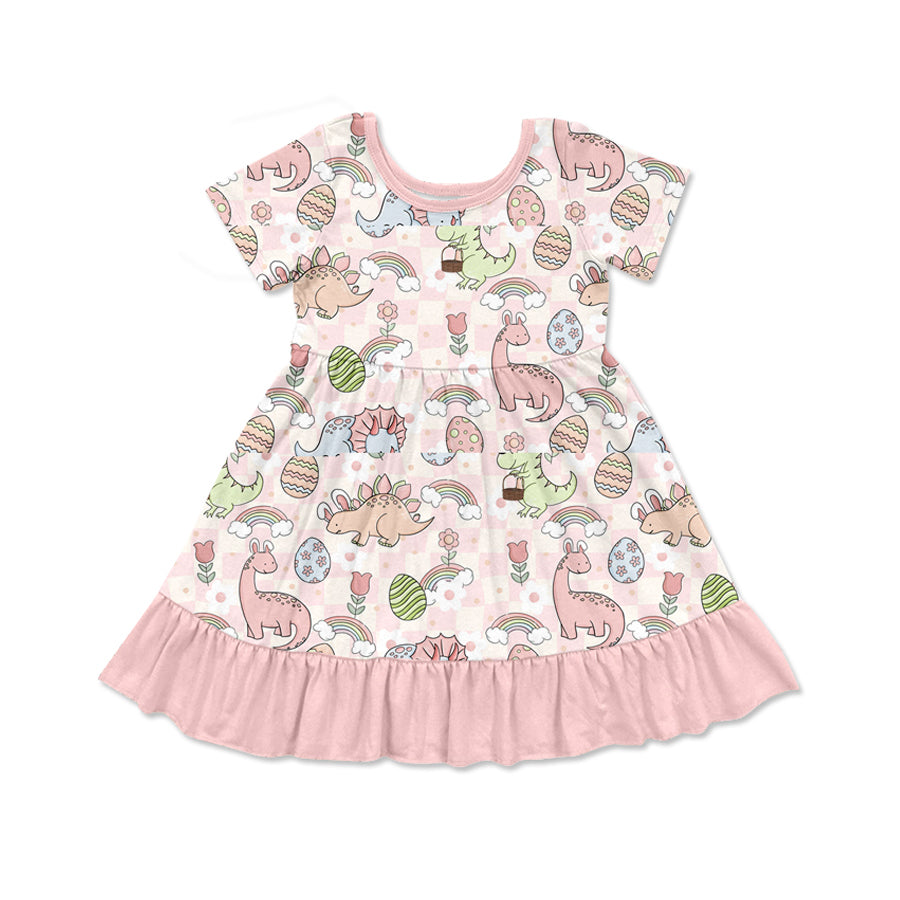 Easter egg dinosaur baby girls dress preorder