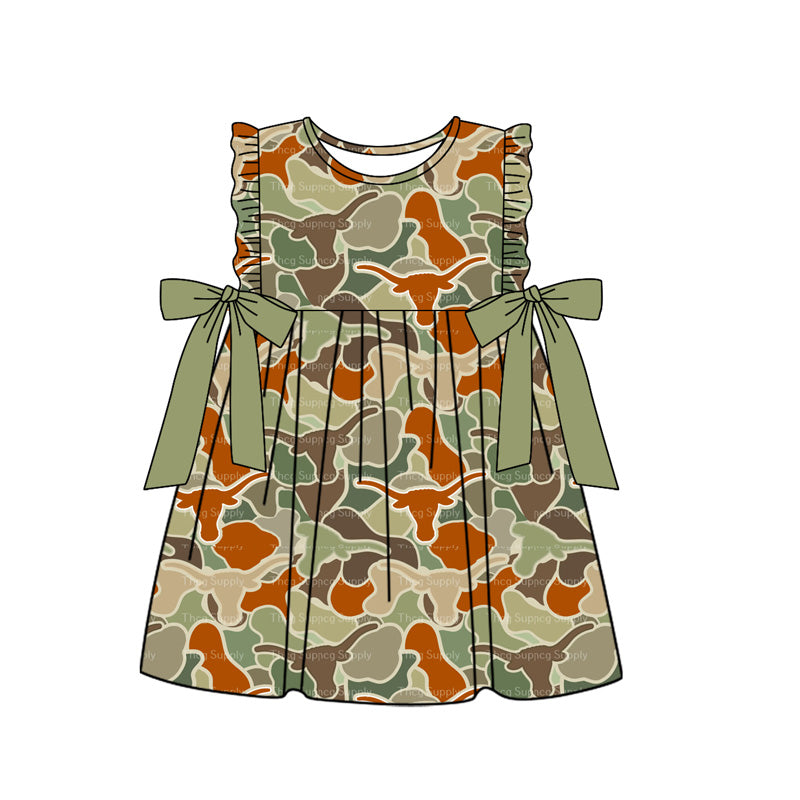 Baby girls western cow camo summer dress preorder