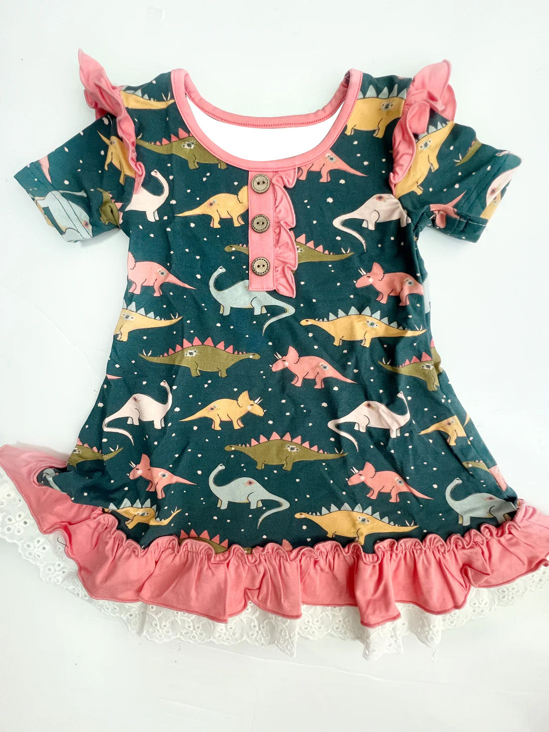 Baby girls colorful dinosaur summer dress preorder